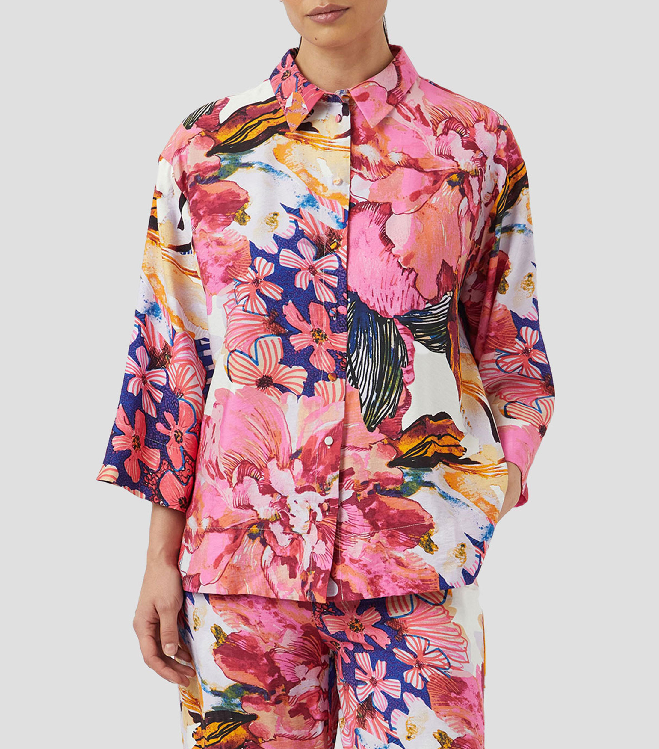 Camisa estampada manga 3/4 Yasdelphi Mujer